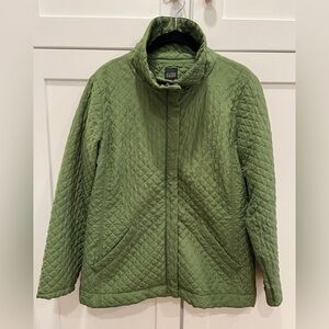 EILEEN FISHER 100% SILK LIGHTWEIGHT QUILTED JACKET, SIZE S.